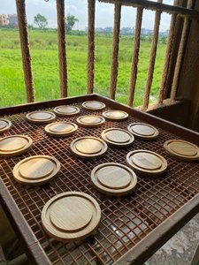 Ensemble de sous-verres en céramique faits à la main, 10 cm, forme irrégulière, écologiques, jetables, style original, sets de table pour les occasions de thé - Product Image 3
