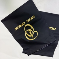 Sac à fermeture éclair en plastique mat noir avec logo personnalisé, réutilisable, pour vêtements, bijoux, cosmétiques, emballage de vente au détail