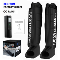 Masseur pneumatique pour les jambes LEAMAI LM-B, 6 chambres, compression d'air séquentielle, batterie rechargeable 3200 mAh, pour la relaxation quotidienne
