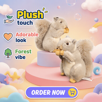 Peluche réaliste d'écureuil en gros, adorable jouet pour enfants, cadeau d'anniversaire