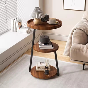 Mesa auxiliar de tres capas de madera MDF de lujo ligero para apartamento pequeño para sala de estar, hogar o mesa de centro de Hotel para esquina de sofá - Product Image 1