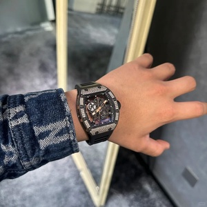 RMseries Tonneau <b>Skeleton</b> <b>Automatic</b> Men's Sports <b>Watch</b> Multicolor Silicone Strap Luxury <b>Skeleton</b> Wristwatch - Product Image 5