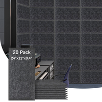 Lot de 20 panneaux acoustiques autocollants de 24x12 pouces qui transforment une simple paroi de chambre en un panneau décoratif blanc doux