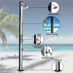 Robinet de <span class=keywords><strong>douche</strong></span> <span class=keywords><strong>solaire</strong></span> de spa d'extérieur contemporain pour <span class=keywords><strong>piscine</strong></span> de jardin PVC avec motif de pulvérisation de style pluie à double et simple poignée - Product Image 3