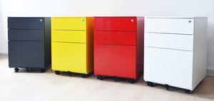 Meuble de rangement mobile moderne à 3 tiroirs pour bureau, armoire à roulettes A4/FC pour école, supermarché, vente en gros en métal - Product Image 5