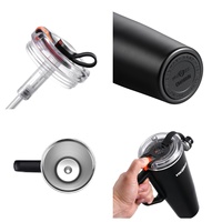 2 Gobelets isothermes en acier inoxydable à double paroi de 30 oz avec poignée, paille réutilisable, anti-fuite, pour voyage, maintien thermique 6-12h