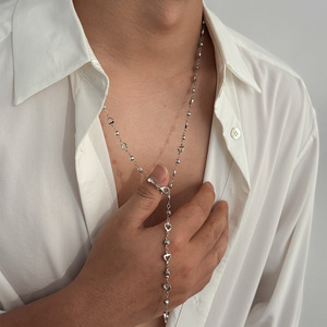 Collana lunga con ciondolo a forma di Y semplice per <span class=keywords><strong>uomo</strong></span> e donna catena <span class=keywords><strong>girocollo</strong></span> a catena a cuore HipHop 2025 nuovi gioielli alla moda - Product Image 5