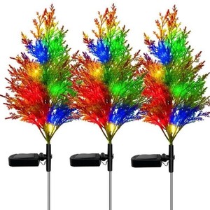Lámpara Solar Xinhuiyuan con Forma de Pino Ciprés, 7 Colores LED, Impermeable para Exteriores, Jardín, Césped, Decoración de Patio - Product Image 5