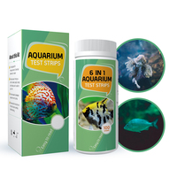 Kit uji akuarium 6-in-1 Parameter Multi-Parameter strip Monitor PH, klorin, kekerasan untuk tangki ikan, akuarium karang dan karang
