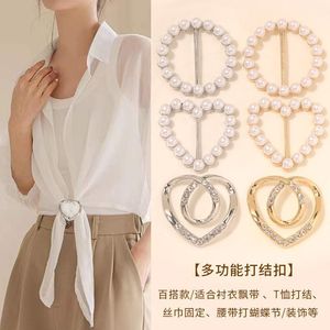 Fashion Pearl <b>Buckle</b> <b>Clip</b> For Shirt Ties Dress Belt Decoration Metal Jewelry Accessory - Product Image 1