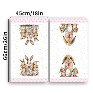 Easter Bunny Printed Kitchen <b>Towels</b> 45x66cm <b>Microfiber</b> Dishcloths Decorative Tea <b>Towels</b> Set Of 2 - Product Image 1