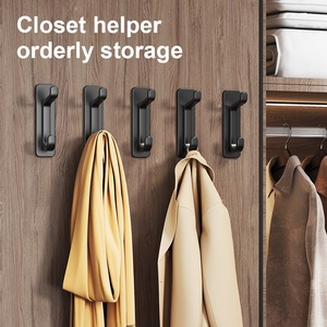 Paquete de 5 Ganchos Autoadhesivos Resistentes <span class=keywords><strong>para</strong></span> Puerta, <span class=keywords><strong>para</strong></span> Colgar Abrigos y Toallas en el Baño o Dormitorio - Product Image 2