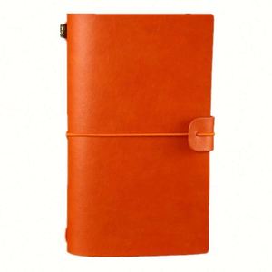 2025 Custom Refillable Vintage Design Travelers Journal Notebook Spiral Binding Vegan Leather Office Gift Cream White <b>Paper</b> - Product Image 1