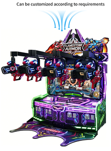 Machine d'arcade <span class=keywords><strong>de</strong></span> <span class=keywords><strong>tir</strong></span> sans argent LEON SHOOTING ARMOR en métal avec lumières clignotantes, pour 2 à 4 joueurs, multijoueur, combat progressif - Product Image 5