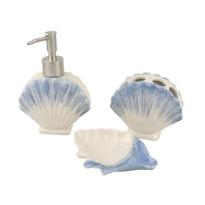 Juego de accesorios de baño de cerámica <span class=keywords><strong>marina</strong></span> de diseñadores nórdicos incluye soporte de cepillo de dientes de ducha de 4 piezas dispensador de jabón de plástico - Product Image 1