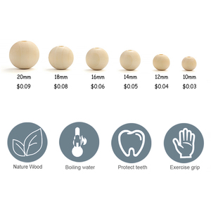 ลูกปัดเมเปิ้ลธรรมชาติขนาด 12 มม. มีสินค้าในสต็อก สำหรับทำสร้อยคอเด็ก DIY อุปกรณ์เสริมลูกปัดไม้ - Product Image 6