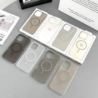 ONECASE Coque de luxe ultra-fine mate magnétique avec chargement sans fil, antichoc en TPU rigide, finition givrée, style Ins pour