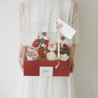 2022 PVC Transparent fleur boîte-cadeau clair petite boîte à gâteau emballage festif mariage fête d'anniversaire boîtes d'emballage avec poignée