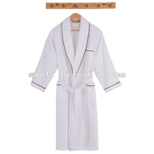 All'ingrosso Unisex sottile Waffle accappatoio solido personalizzato elegante camicia <span class=keywords><strong>da</strong></span> <span class=keywords><strong>notte</strong></span> per le donne e gli uomini termico per la stagione estiva - Product Image 4