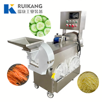 Commerciële industriële multifunctionele fruit- en groentesnijmachine met motor, roestvrijstalen groenteverwerkingsinstallatie