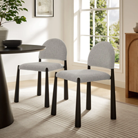 Chaise de salle à manger moderne du milieu du siècle, chaise d'appoint rembourrée en tissu avec structure en fer pour bar, pub, café, bistrot, cuisine, restaurant