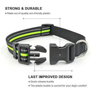 Collier pour chien personnalisé avec logo, boucle en métal réglable, collier en coton tissé doux, laisses pour chiens - Product Image 3