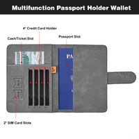 Patrón de mapa personalizable tacto suave PU cuero RFID bloqueo billetera de viaje cubierta de pasaporte Tarjetero con cierre