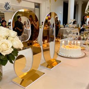 Wedding Party Event Birthday Custom Giant Gold <b>Mirrored</b> <b>Acrylic</b> Numbers 3d Big <b>Acrylic</b> Letters Number Stand - Product Image 3
