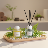 Ensembles de diffuseurs à bâtonnets d'huile parfumée personnalisés en gros, flacon en verre de 50 ml, parfum d'ambiance d'aromathérapie frais longue durée, 60 jours