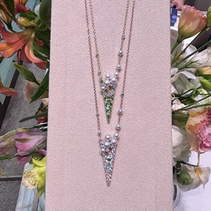 Collar de Plata de Ley S925 con Anillo Trenzado Exquisito, Diamante Azul Esmeralda Claro, Cadena de Clavícula de Alta Gama, Collares de Cristal - Product Image 1