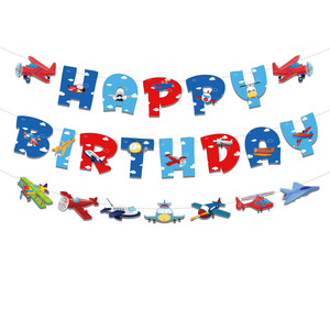 Guirlande de fête d'<span class=keywords><strong>anniversaire</strong></span> sur le thème des dessins animés avec des motifs de véhicules de construction, de dinosaures et de camions de pompiers, bannière en papier avec drapeaux à tirer - Product Image 5