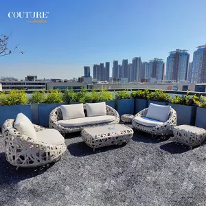 Couture Jardin kıvırmak hint kamışı koltuk takımı bahçe mobilyaları kanepe açık veranda mobilya bahçe kanepe seti