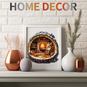 Rompecabezas de conejo leyendo junto a la chimenea, juguete educativo de cartón impreso a todo color para niños y adultos - Product Image 5
