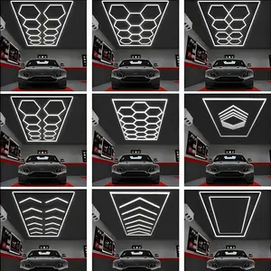 Best Selling Super Bright Dimmable Detailing Garage Shop Car Wash Celling Lights Hexagonal Led Light