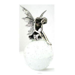Presse-papiers <span class=keywords><strong>en</strong></span> verre élégant avec figurines de fées <span class=keywords><strong>en</strong></span> étain - Product Image 1