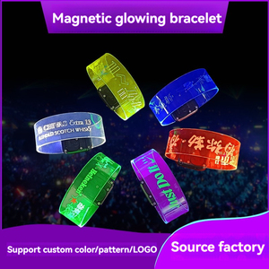 Braccialetto Magnetico Luminoso in Acrilico Trasparente, Luce RGB Multicolore Statica, Accessori per Feste, Logo Personalizzato con Laser - Product Image 2