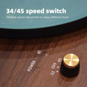 Tocadiscos retro con función BT 33/45/78RPM Disco giratorio de gramófono antiguo de 3 velocidades Audio de vinilo RCA R/L 3,5mm USB - Product Image 3