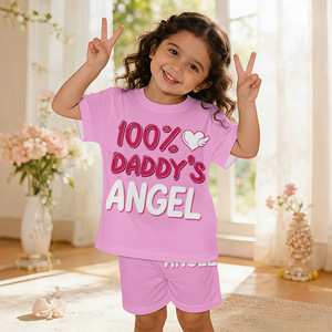 Ensemble pyjama d'été doux 2 pièces pour filles, motif pieuvre et calmar de dessin animé, couleur unie, manches courtes et short, GSM non spécifié - Product Image 3