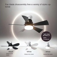 Ventilateur de plafond LED moderne de 42 pouces avec lumière, moteur DC en métal, 5 pales en ABS, télécommande, variateur d'intensité, 6 vitesses, CRI 95 élevé