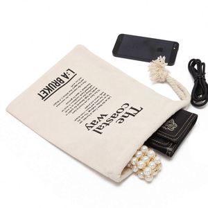 Customized logo Good Quality Luxury Plain Thick Canvas Cotton String <b>Drawstring</b> <b>Bag</b> - Product Image 3