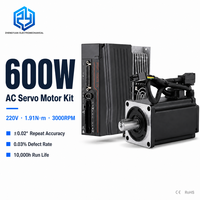 Kit moteur AC monophasé 600W 220V 1.9lNm, prend en charge le contrôle par impulsions/RS485, options de connectivité polyvalentes
