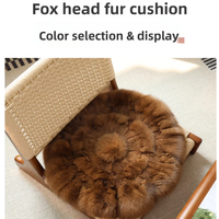 Coussin de siège rond en fausse fourrure de renard, chaud et doux pour l'hiver, écologique, pour tabouret de maquillage