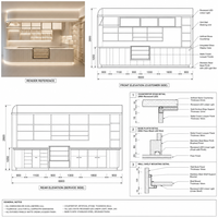 Comptoir de bar à café blanc sur mesure avec éclairage LED, comptoir de réception pour café avec vitrine de boulangerie