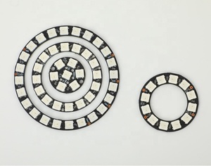 Tự làm rgbic WS2812 Vòng LED 7/12 /16/24 S vòng tròn pixel ánh sáng màu đen <span class=keywords><strong>PCB</strong></span> board 5V B - Product Image 6