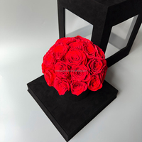 Boîte de roses éternelles, rose rouge au toucher réel, coffret cadeau pour la Saint-Valentin, anniversaire