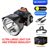 Linterna Frontal LED Ajustable Súper Brillante de Alta Potencia, Impermeable IP55, Carga USB-C, Indicador de Batería de 4 Niveles, Alcance de 200-299 Metros