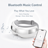 Lunettes de massage oculaire intelligentes pliables avec vibration, compression, musique Bluetooth, pour le soin des yeux, le soulagement de la fatigue et le sommeil