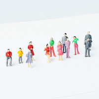Figurines humaines miniatures colorées à l'échelle 1:87, figurines miniatures pour la décoration de paysages, petites figurines miniatures réalistes