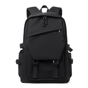 <strong>2025</strong> Custom Logo Trendy Large Capacity England Style Letter Waterproof School <strong>Backpack</strong> Men Women Black Outdoor Polyester Lining - Product Image 1