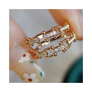 Bague fer à cheval en or véritable 18 carats Xinfly avec diamant naturel 0,11 ct, bijoux fins au design unique de fer à cheval - Product Image 1